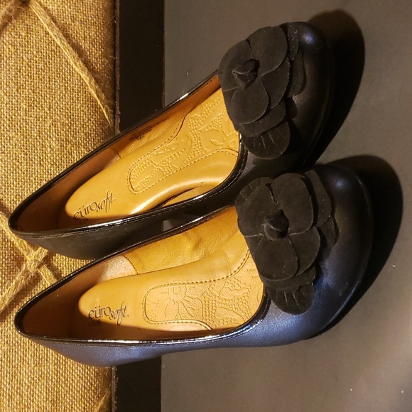 Eurosoft Black Flora Heels Size 8M - Picture 4 of 11